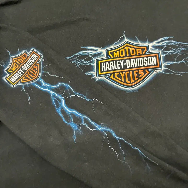 [BUNJANG] 00s Harley-Davidson Lightning Long Sleeve T-Shirt (L/100-105) / 00s 할리데이비슨 라이트닝 롱스리브 (100-105)