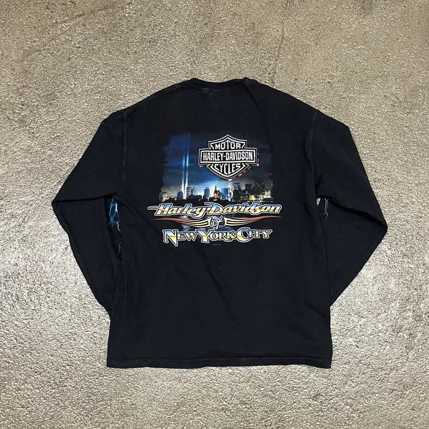 [BUNJANG] 00s Harley-Davidson Lightning Long Sleeve T-Shirt (L/100-105) / 00s 할리데이비슨 라이트닝 롱스리브 (100-105)