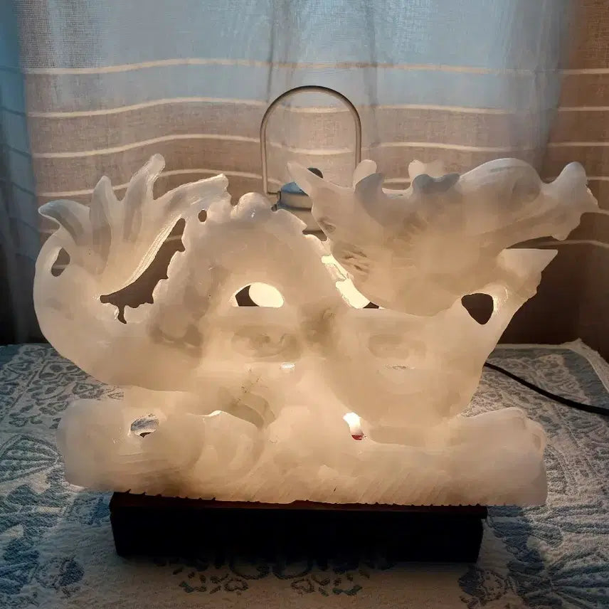 [BUNJANG] White Jade Carved Dragon Sculpture / 백옥용조각 작품
