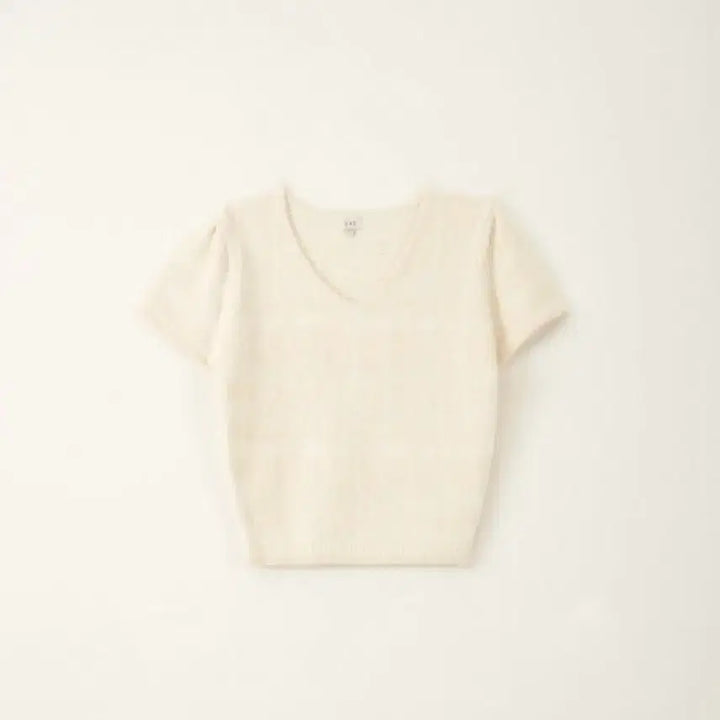 [BUNJANG] SIECIE Textured Puff Knit Short Sleeve / 시에 다이안 텍스쳐드 퍼프 니트 반팔