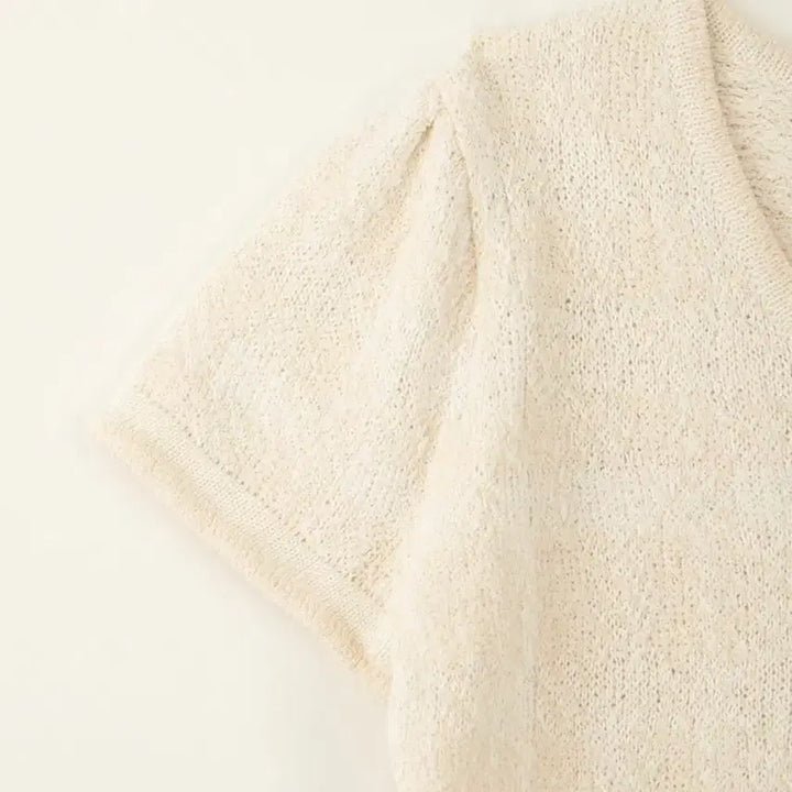 [BUNJANG] SIECIE Textured Puff Knit Short Sleeve / 시에 다이안 텍스쳐드 퍼프 니트 반팔