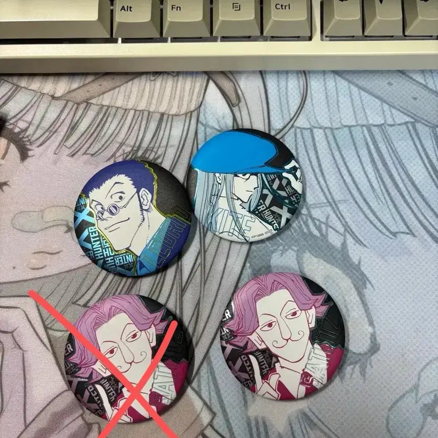 [BUNJANG] Hunter x Hunter Character Badge Set - Leorio, Kaito - Shanghai Limited Edition / 헌터X헌터 캐릭터 뱃지 세트 레오리오 카이토 중프샵 상하이 한정판 캔뱃지