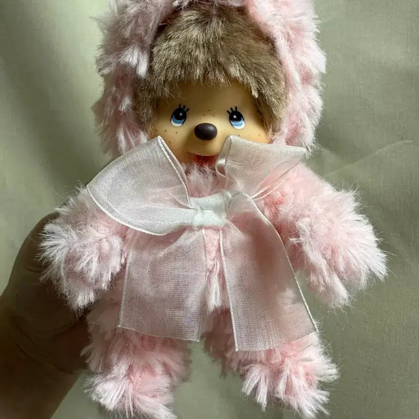 [BUNJANG] Hong Kong Pink Possilgom Monchhichi Doll / 홍콩 핑크 뽀실곰 몬치치