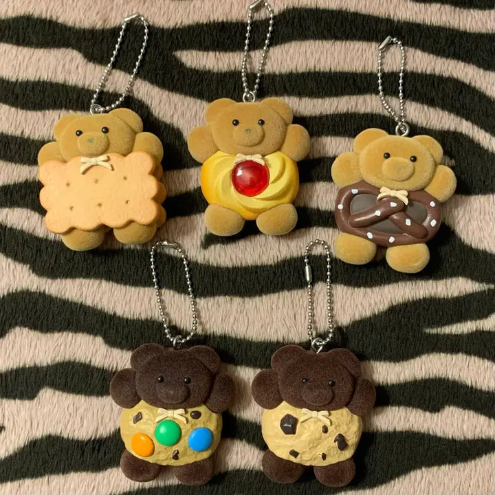 [BUNJANG] Maile Palor Fluffy Cookie Bear Figure Mascot Gacha / 메일리 팔러 플로키 쿠키 곰돌이 피규어 마스코트 가챠