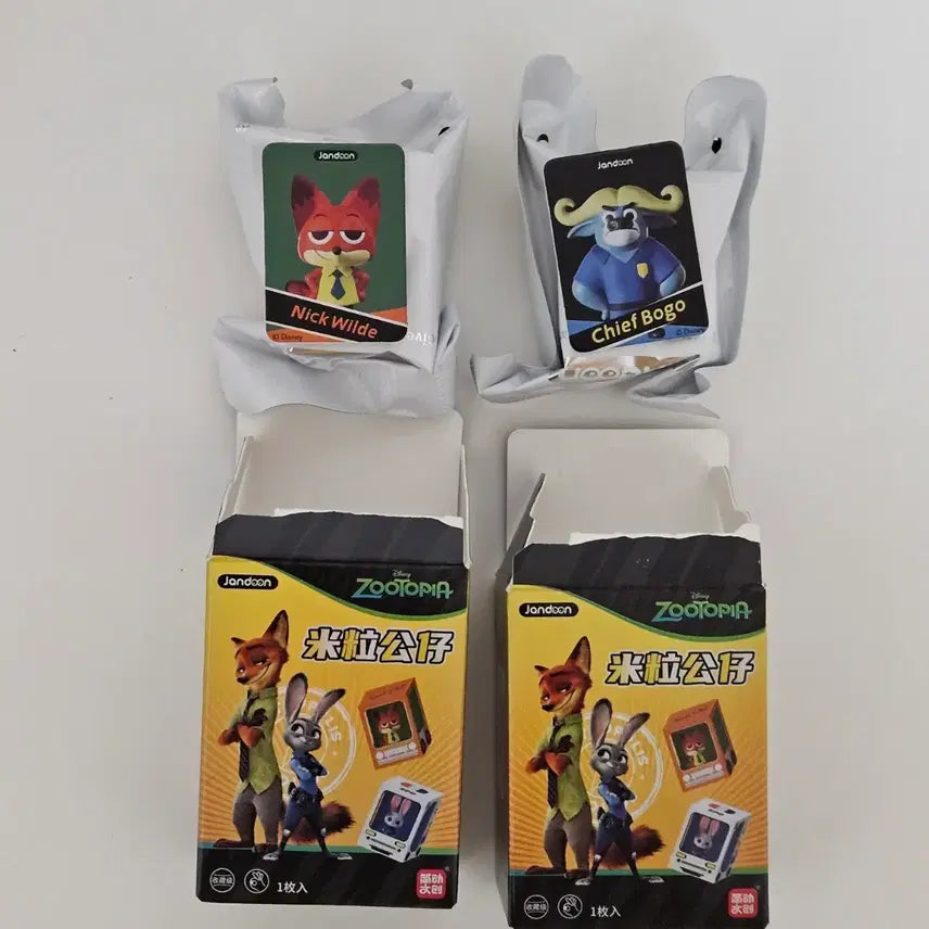 [BUNJANG] Zootopia Nick Wilde &amp; Chief Bogo Rice Ball Figure Set / 주토피아 닉, 보고서장 쌀알피규어