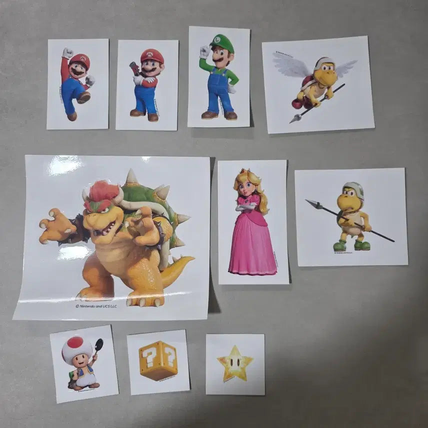 [BUNJANG] Super Mario Character Sticker 10종 Full Set / 슈퍼 마리오 캐릭터 스티커 10종 전종 세트