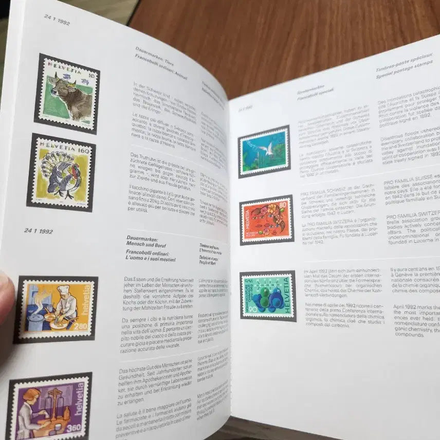 [BUNJANG] 1992 Switzerland Stamp Yearbook (PTT) / 1992년 스위스 우표 발행 연감 (PTT)