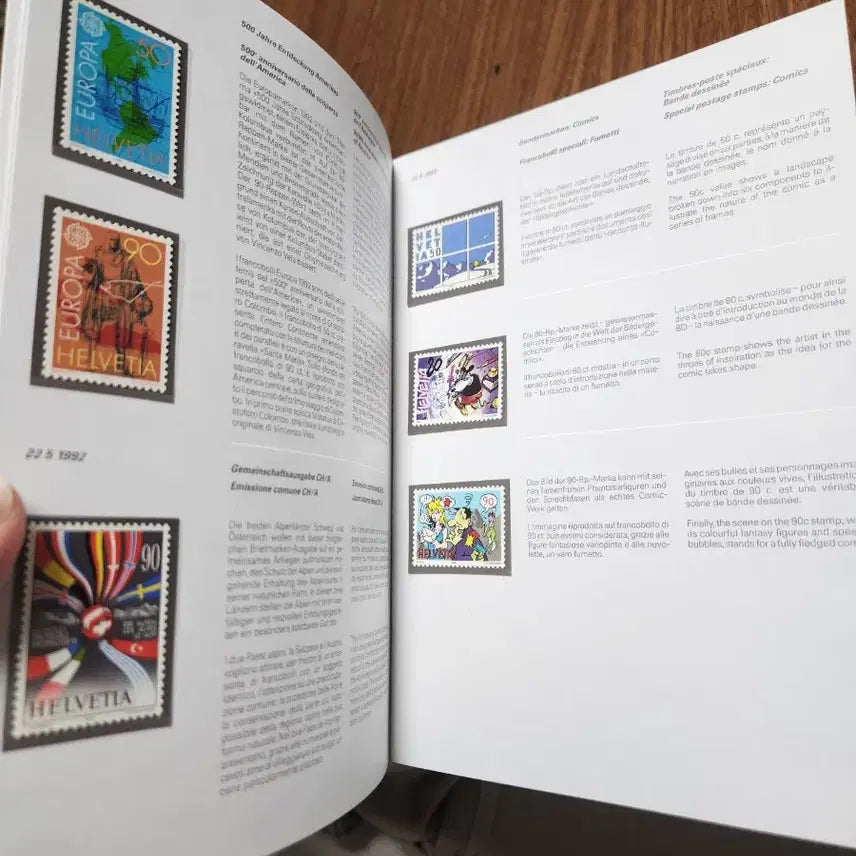 [BUNJANG] 1992 Switzerland Stamp Yearbook (PTT) / 1992년 스위스 우표 발행 연감 (PTT)