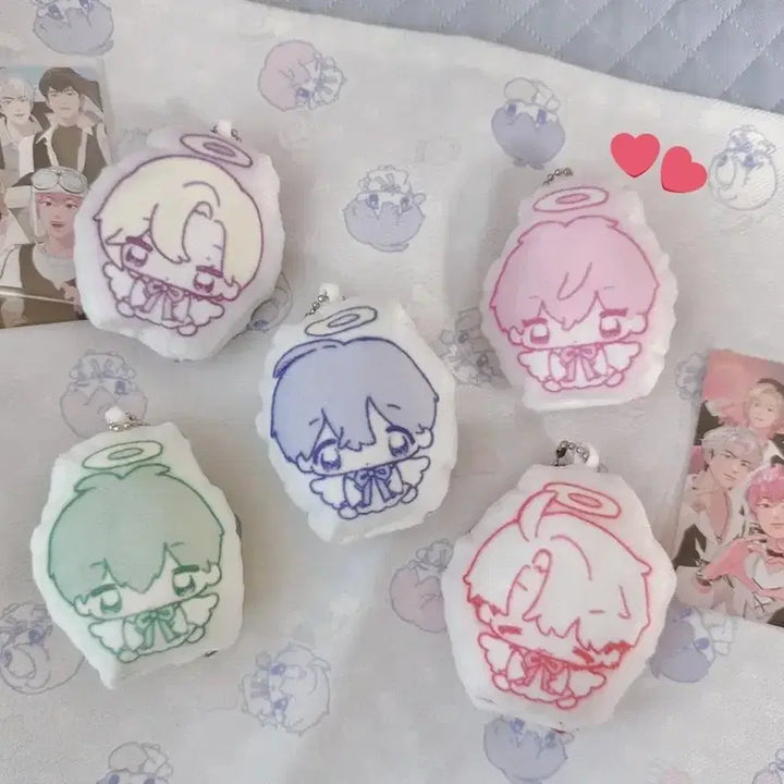 [BUNJANG] PLAVE Character Cushion Keychain &amp; Pin Badge Set / 플레이브 히히님 예준 밤비 베리즈 천사 쿠션 키링 비공굿 캔뱃지 핀뱃지