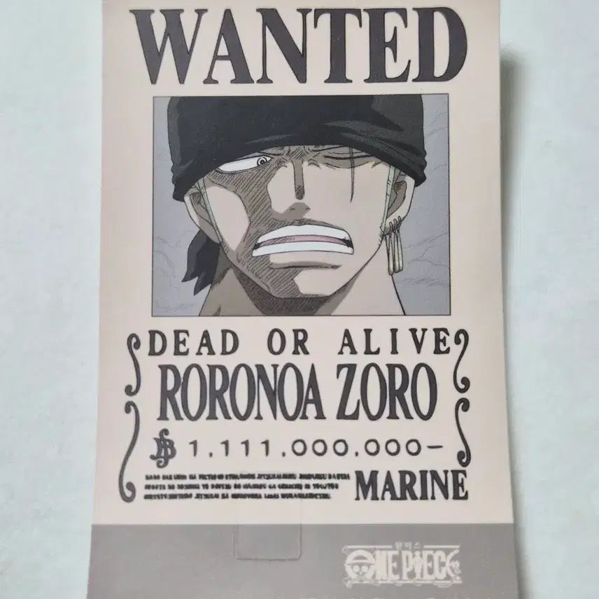 [BUNJANG] One Piece Zoro Card Sticker / 원피스 조로 카드 스티커 판매