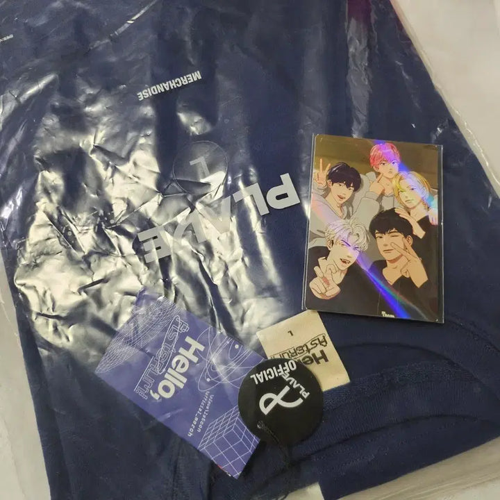 [BUNJANG] PLAVE Fan Concert T-Shirt Blue L + Bundle Set Big Photocard / 플레이브 팬콘 티셔츠 블루 L +빅포카 + 바인더 일괄