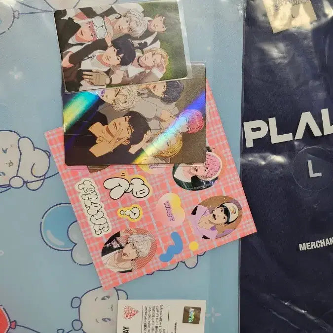 [BUNJANG] PLAVE Fan Concert T-Shirt Blue L + Bundle Set Big Photocard / 플레이브 팬콘 티셔츠 블루 L +빅포카 + 바인더 일괄