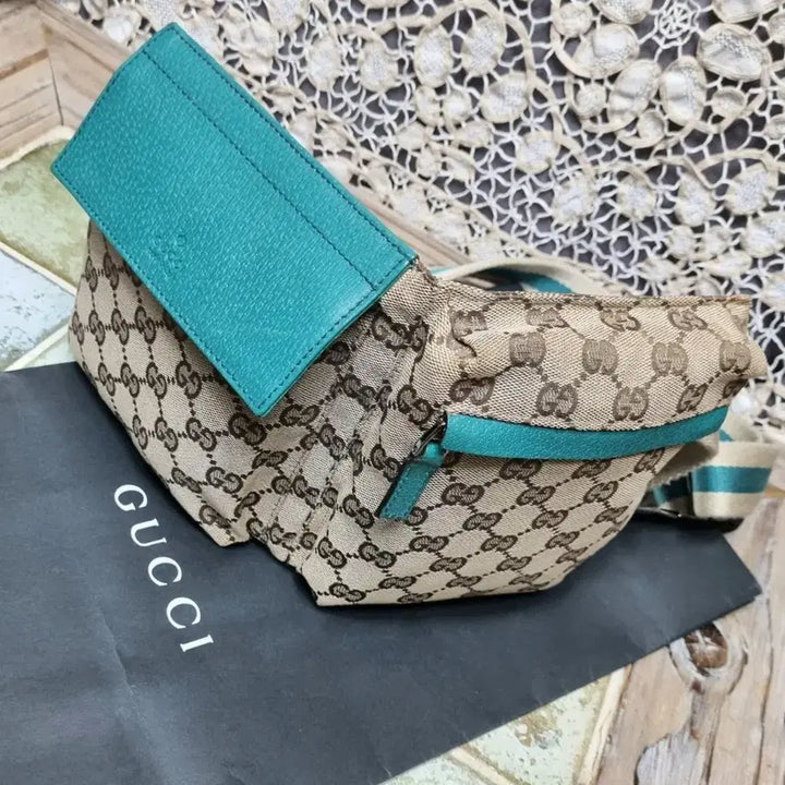 [BUNJANG] Gucci Canvas Hip Bag (Blue) / .GUCCI 캔퍼스 힙색(블루)