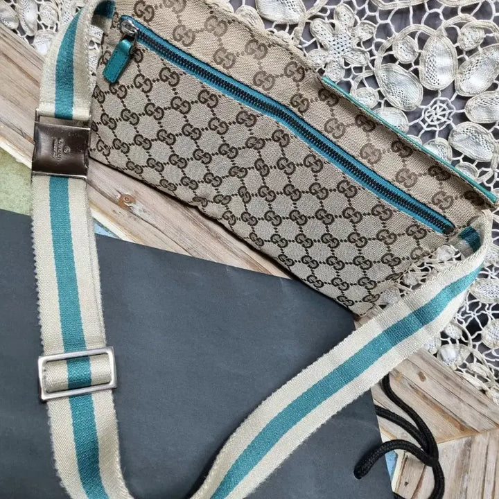[BUNJANG] Gucci Canvas Hip Bag (Blue) / .GUCCI 캔퍼스 힙색(블루)