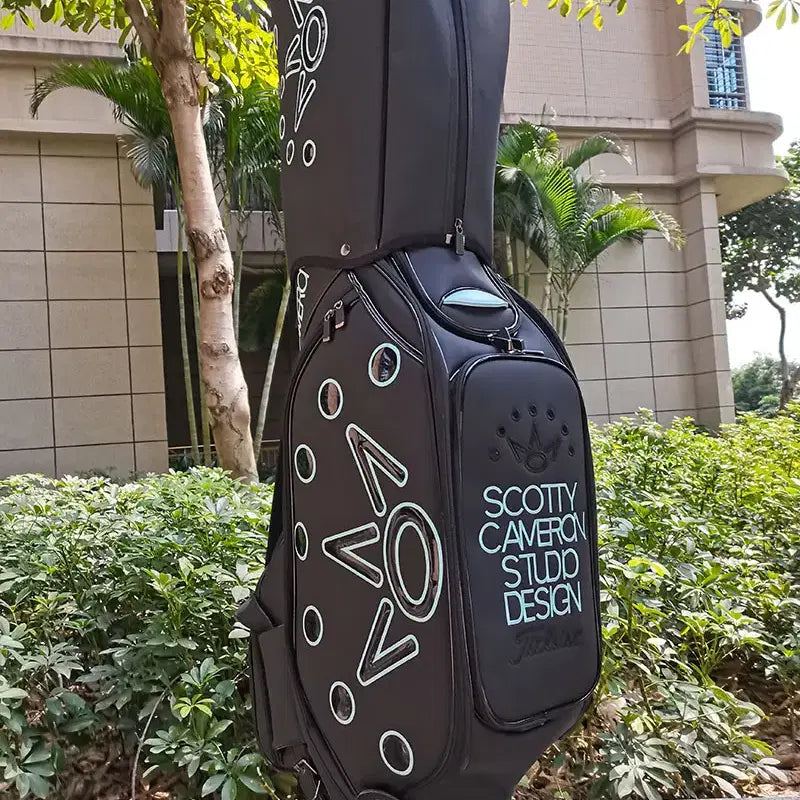 [BUNJANG] Crown Waterproof Scrub Caddy Golf Bag (Black/Blue) / 골프백 왕관 방수 스크럽 캐디백(블랙블루)