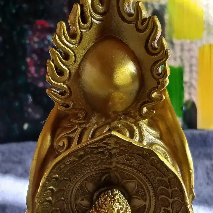 [BUNJANG] Brass Golden Maitreya Buddha Statue / 황동 황금색 삼존불여래상 복덕구족불