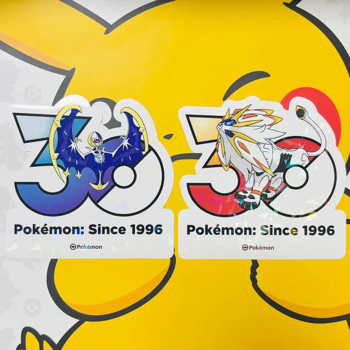 [BUNJANG] Pokemon 30th Anniversary Logo Sticker - Solgaleo, Lunala / 포켓몬 30주년 로고 스티커 - 솔가레오,루나아라