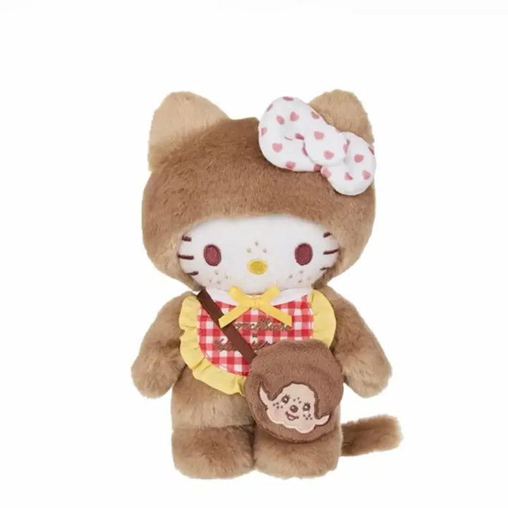 [BUNJANG] Hello Kitty Monchhichi Gingham Check Doll / 헬로키티 몬치치 깅엄 체크 인형 피규어 산리오