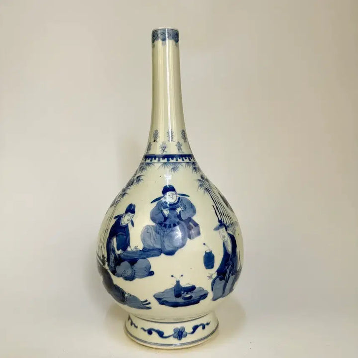 [BUNJANG] Blue and White Figure Decorated Vase / 청화 인물문 담병