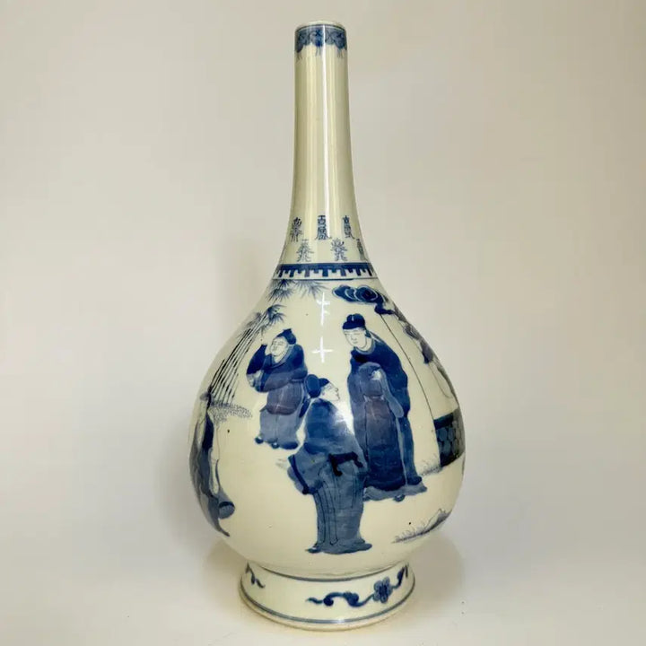 [BUNJANG] Blue and White Figure Decorated Vase / 청화 인물문 담병