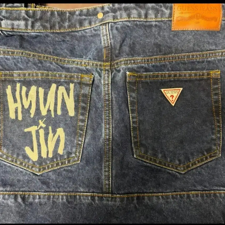 [BUNJANG] Guess x Hyunjin Denim Tote Bag / 게스 HYUNJIN 현진 데님 에코백