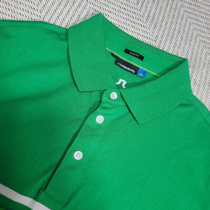 [BUNJANG] J.LINDEBERG Green Stripe Short Sleeve Polo Shirt / 95)제이린드버그 그린 스트라이프 반팔 폴로티