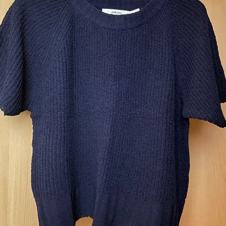 [BUNJANG] Navy Short Sleeve Knit Top - New Arrival / (새상품) 반팔 니트 네이비