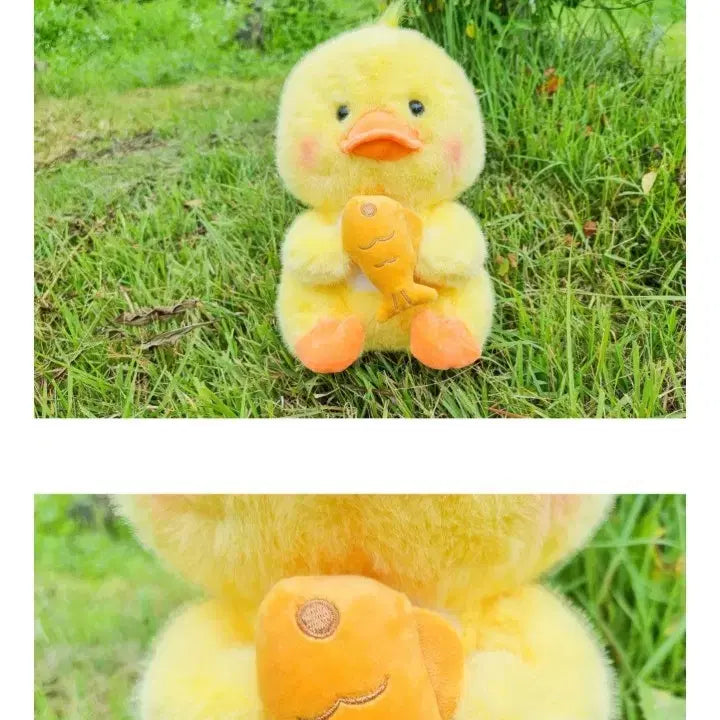 [BUNJANG] 30cm Fish-Shaped Bread Plush Toy with Totoz Duck Keyring (New) / [가격내림]붕어빵 오리 인형 30cm+토토즈 오리 키링(새상품)
