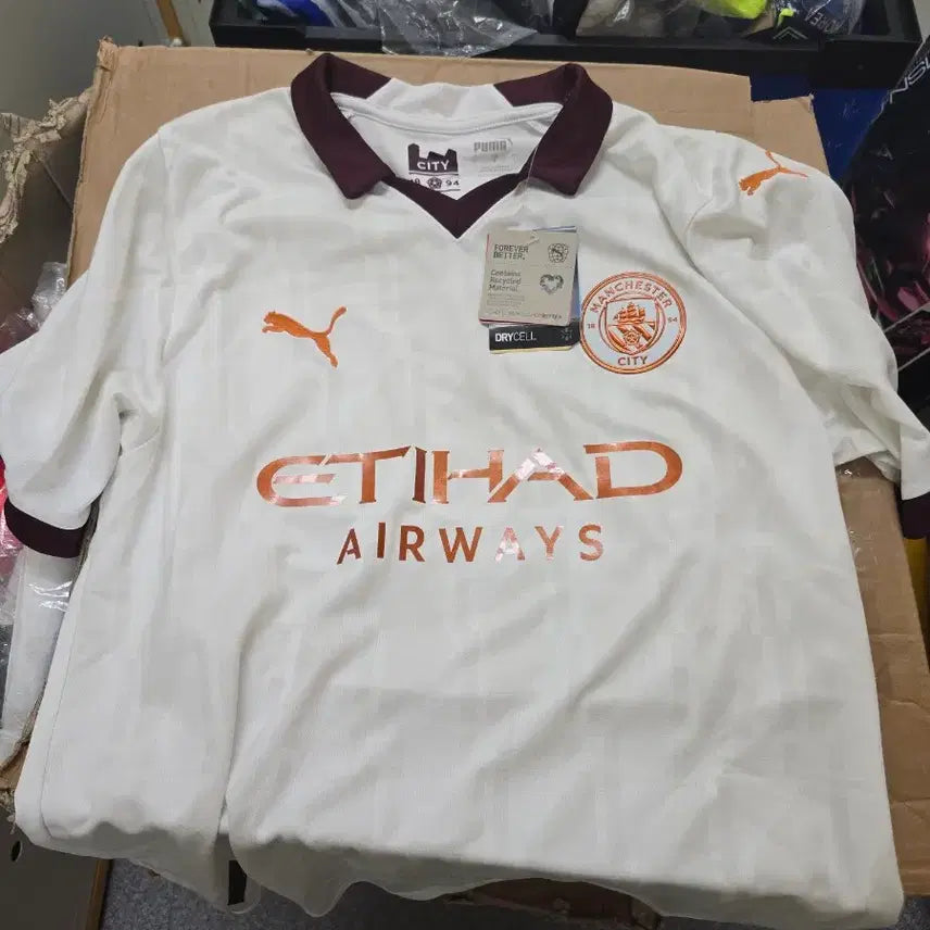 [BUNJANG] Manchester City 23-24 Away Jersey De Bruyne Cup Print L / 23-24 맨시티 어웨이 데브루잉 컵마킹 저지