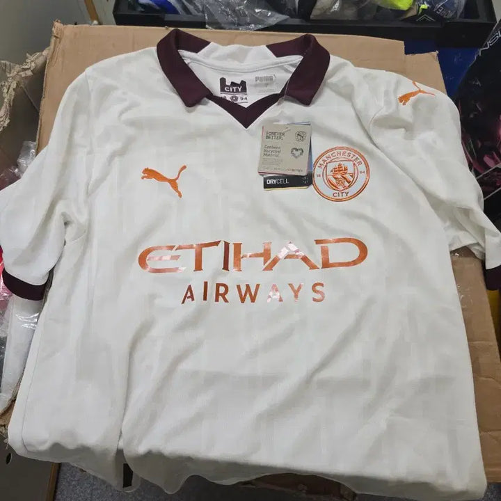 [BUNJANG] Manchester City 23-24 Away Jersey De Bruyne Cup Print L / 23-24 맨시티 어웨이 데브루잉 컵마킹 저지
