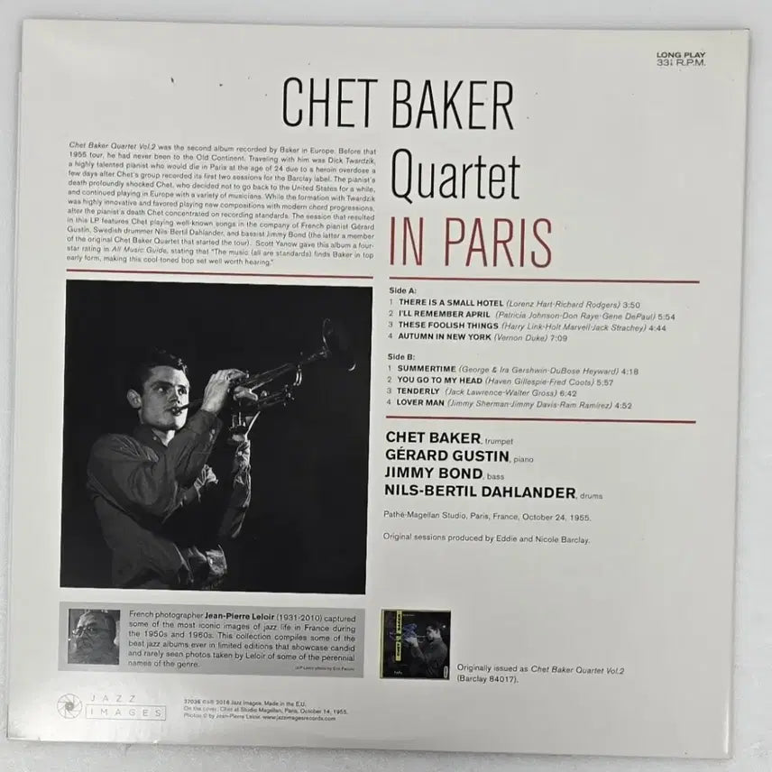 [BUNJANG] Chet Baker Quartet in Paris / Alone Together (Chet) 2x Vinyl Set (Unsealed) / Chet Baker의 리이슈 엘피 2종  (단순개봉)