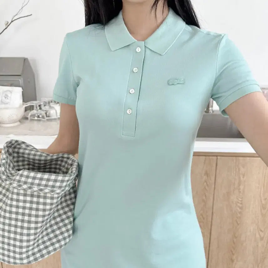 [BUNJANG] Lacoste 25SS Slim Fit Pique Polo Dress Mint / 라코스테 25SS 피케 폴로드레스