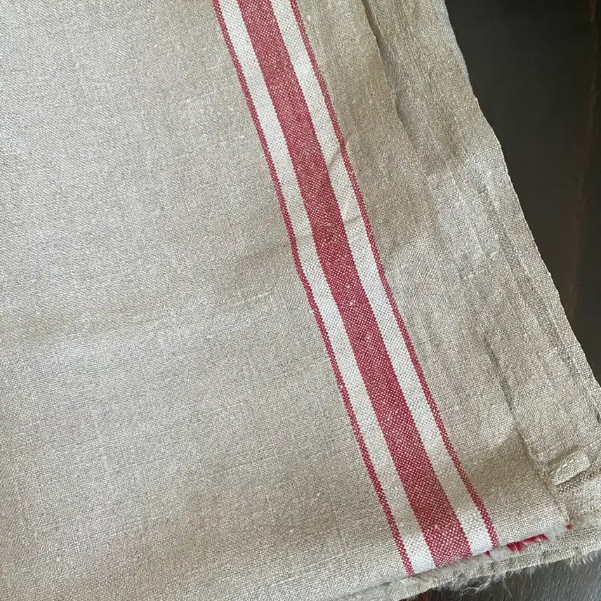 [BUNJANG] Vintage Hemp Linen Stripe Fabric / 빈티지 햄프린넨 원단