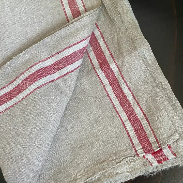 [BUNJANG] Vintage Hemp Linen Stripe Fabric / 빈티지 햄프린넨 원단
