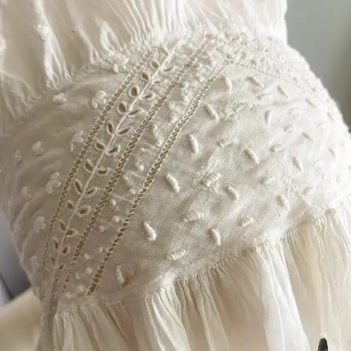 [BUNJANG] French Vintage Cotton Bonnet with Lace / 프랑스 빈티지 얇은 코튼보넷