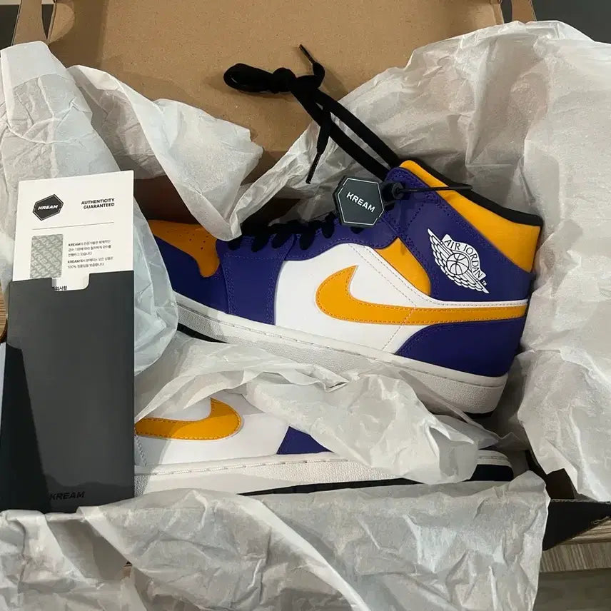 [BUNJANG] Nike Air Jordan 1 Mid Dark Concord Taxi (280) / 나이키 에어 조던 1 미드 280 다크 콩코드 택시