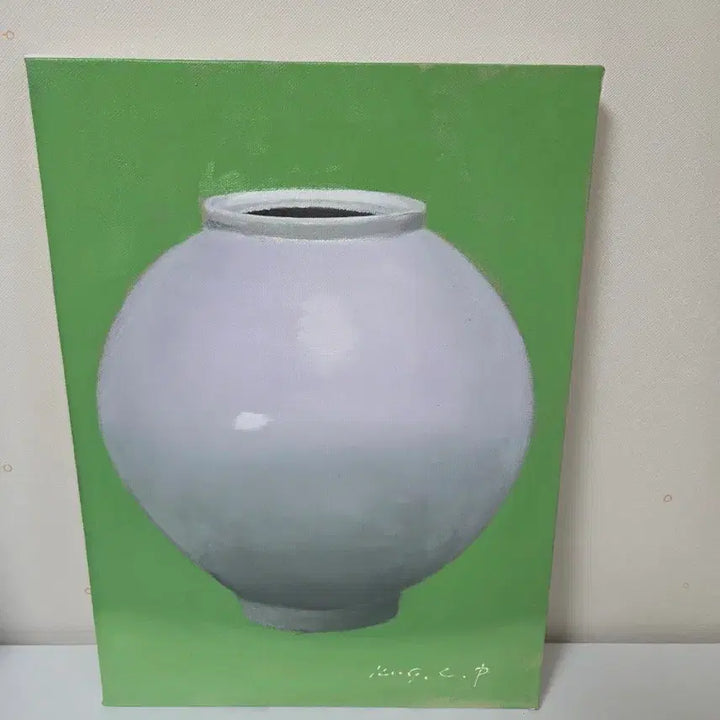 [BUNJANG] Park Kwangchul Moon Jar Oil Painting / 박광출 달항아리 유화 그림