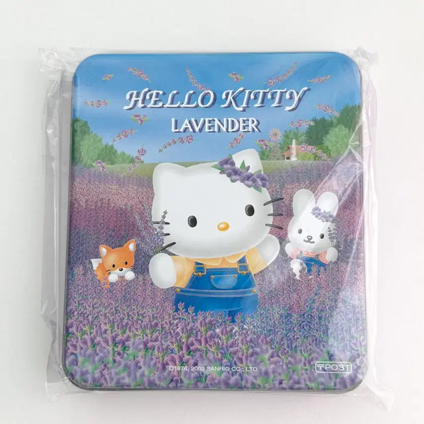 [BUNJANG] Vintage Hello Kitty Lavender Tin Case Paper Sticker Storage / 고전 키티 라벤더 틴케이스 지류 스티커 보관함 헬로키티 산리오
