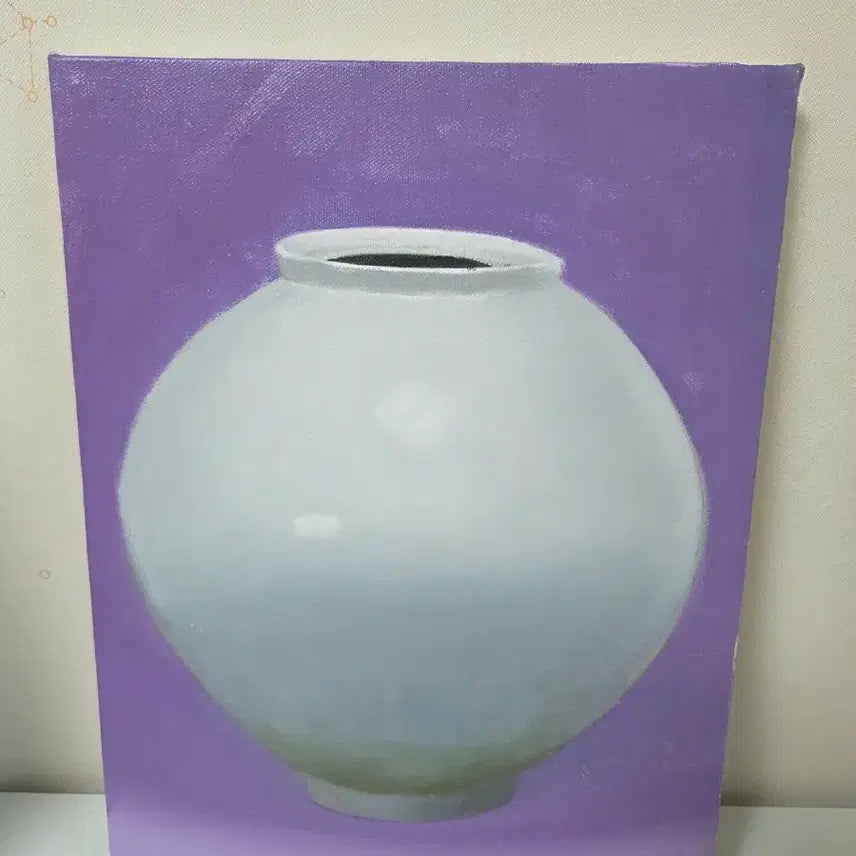 [BUNJANG] Park Kwangchul Moon Jar Oil Painting / 박광출 달항아리 유화 작품 (보라색 배경)