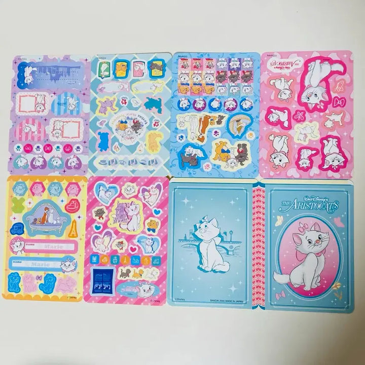 [BUNJANG] Disney Aristocats Marie Vintage Diary Stickers Set / 일본 디즈니 고전 빈티지 레트로 다이어리 스티커 아리스토캣츠 마리 스티커