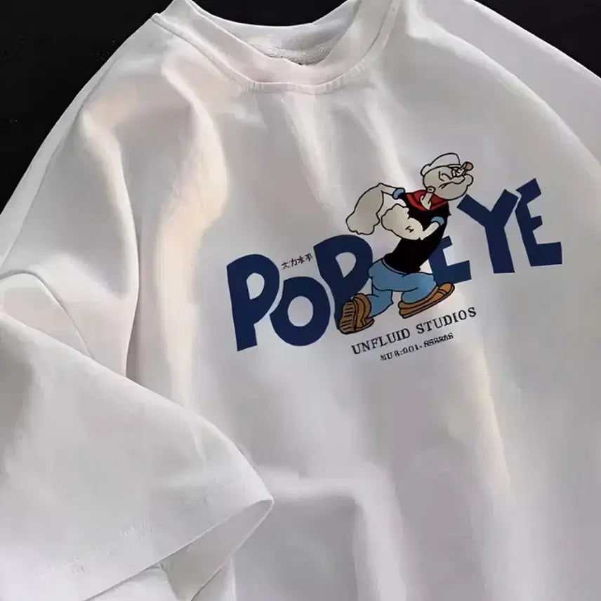 [BUNJANG] Popeye White T-Shirt (XXL) / 뽀빠이 흰색 반팔 티셔츠(XXL)