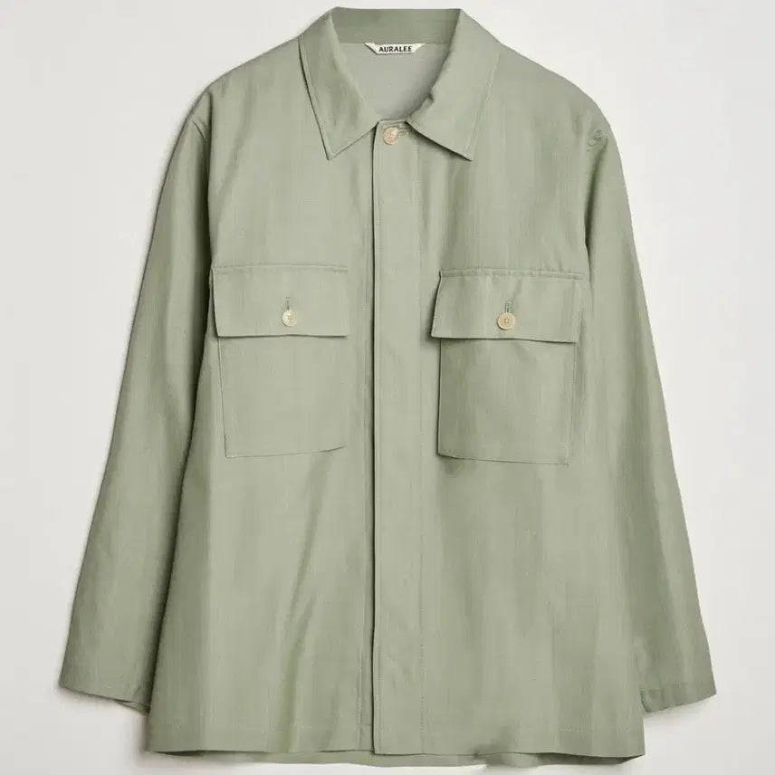 [BUNJANG] Auralee Wool Herringbone Overshirt / [4] 오라리 울 헤링본 오버셔츠(100-105)