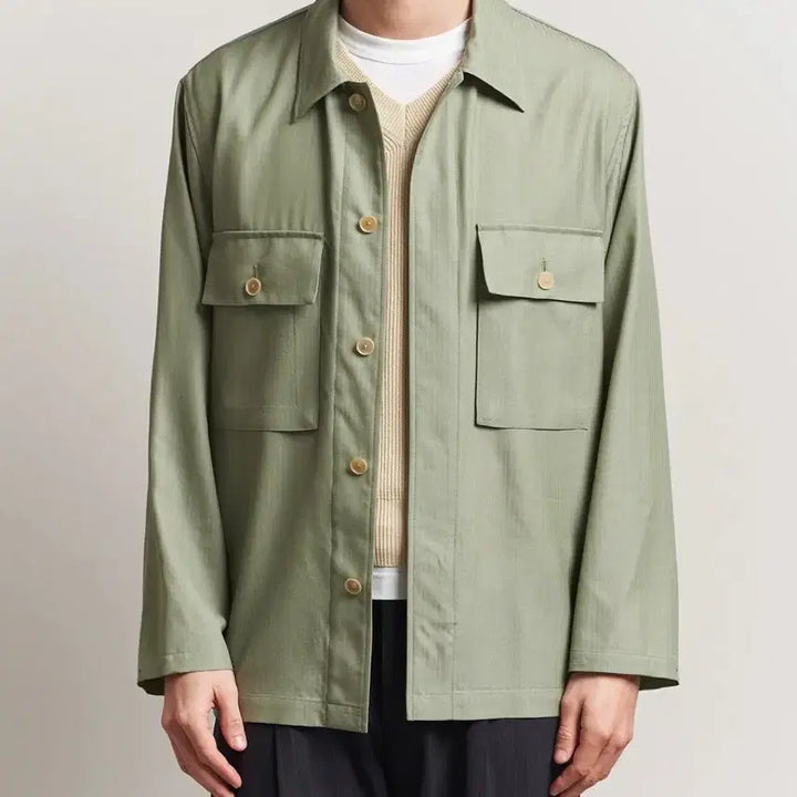 [BUNJANG] Auralee Wool Herringbone Overshirt / [4] 오라리 울 헤링본 오버셔츠(100-105)