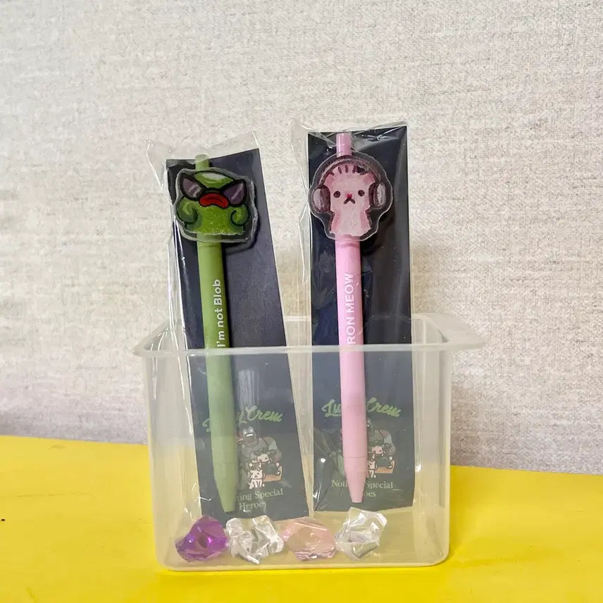 [BUNJANG] Lucky Game Bloop &amp; Myaong Ballpoint Pens / 새상품) 운빨존많겜 블롭 미야옹 볼펜