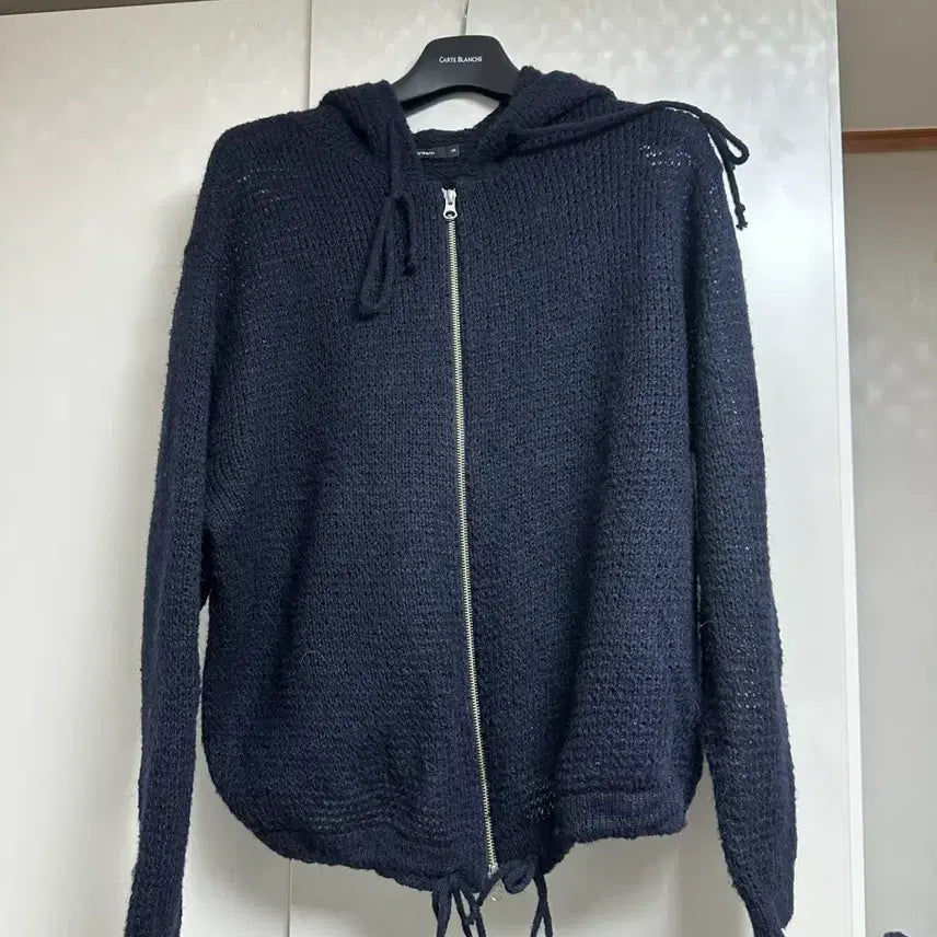 [BUNJANG] Hatching Room Knit Hooded Zip-up Navy Size 3 / 해칭룸 니트후드집업