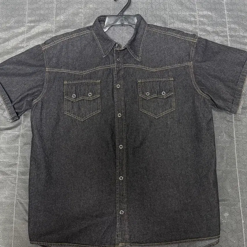 [BUNJANG] Denim Short Sleeve Shirt Jacket / (새상품)진청데님 반팔 셔츠 자켓