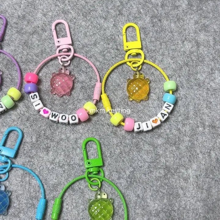 [BUNJANG] Lucky Initial Turtle Keyring Bag Charm / 행운의 이니셜 거북이 키링 열쇠고리 가방키링
