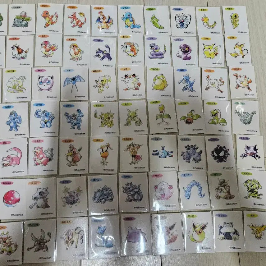 [BUNJANG] Pokemon Sticker Artwork Bundle Set (66 types) / 포켓몬 띠부씰 아트워크 판매 (71종 일괄)