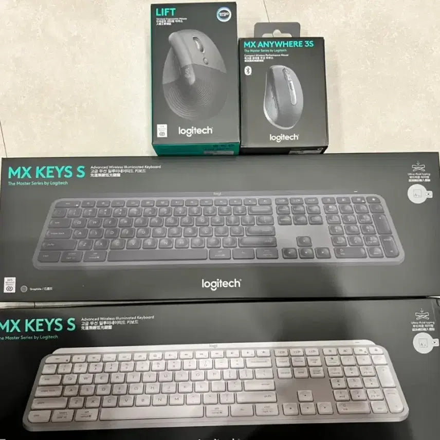 [BUNJANG] Logitech MX Keys S Keyboard, MX Anywhere 3S Mouse, Lift Mouse Set / 로지텍 MX Keys S 키보드, MX Anywhere 3S 마우스, L