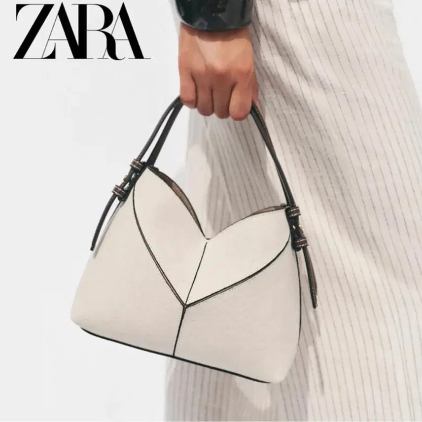 [BUNJANG] ZARA Ivory Canvas Tote Bag / ZARA 아이보리 캔버스 토트백(새상품)
